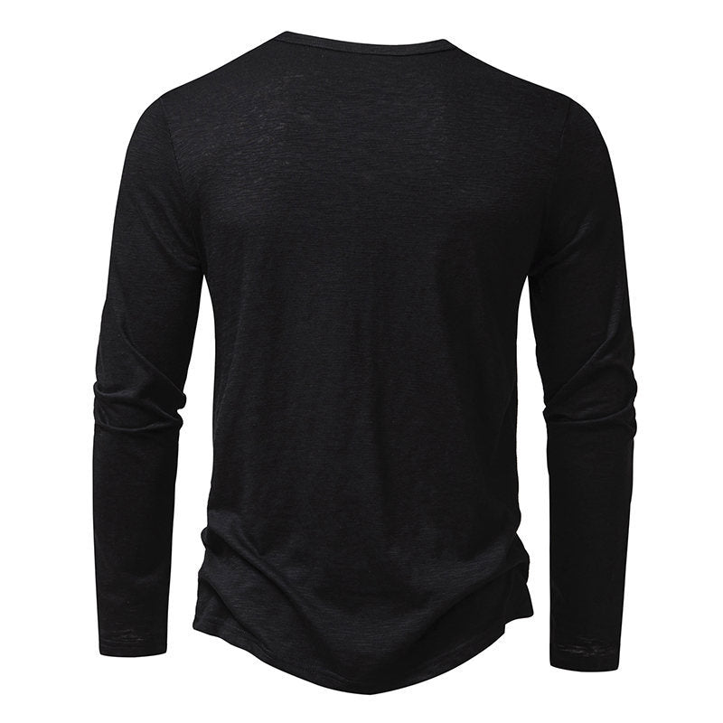 Button Henry Collar T-shirt