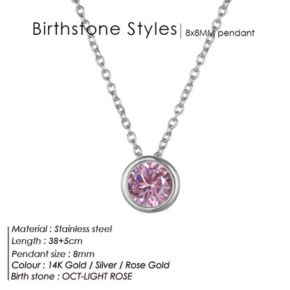 Single December Rhinestone Necklace Women's Short