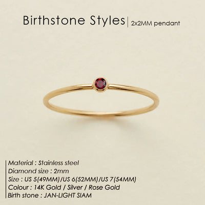 Stainless Steel Ring Golden December