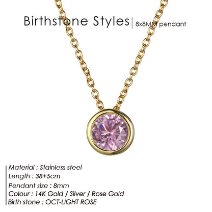 Single December Rhinestone Necklace Women's Short