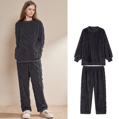 Women's Pajamas Winter Coral Fleece Thickened Fleece-lined Loungewear