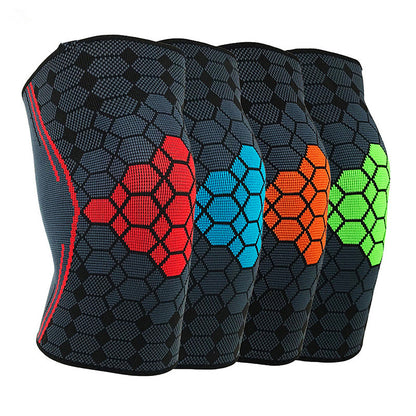 Sports knee pads color nylon jacquard knitted leggings