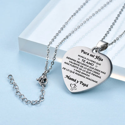 Stainless Steel Love Pendant Family Inspirational Necklace