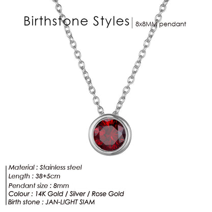 Single December Rhinestone Necklace Women's Short