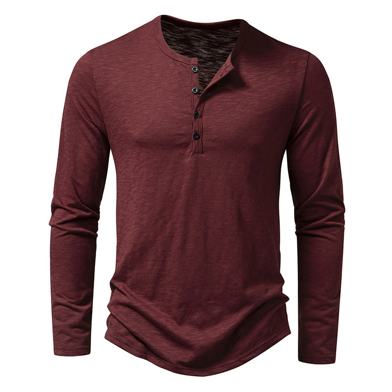 Button Henry Collar T-shirt