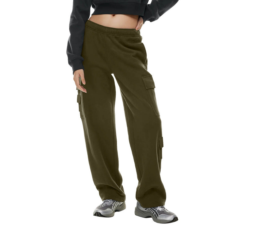 Women's Fashion Work Clothes Pocket Sweatshirt Trousers