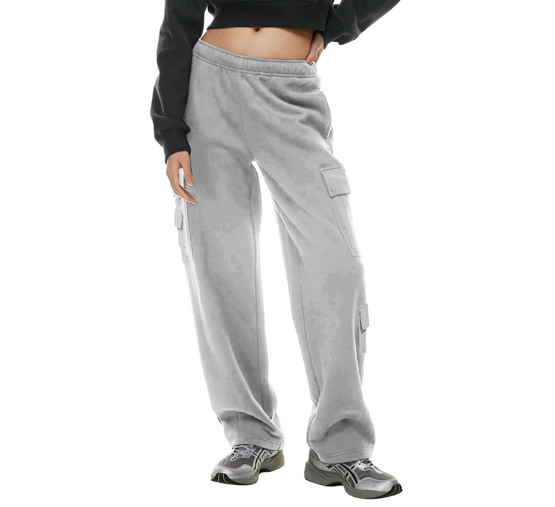 Women's Fashion Work Clothes Pocket Sweatshirt Trousers