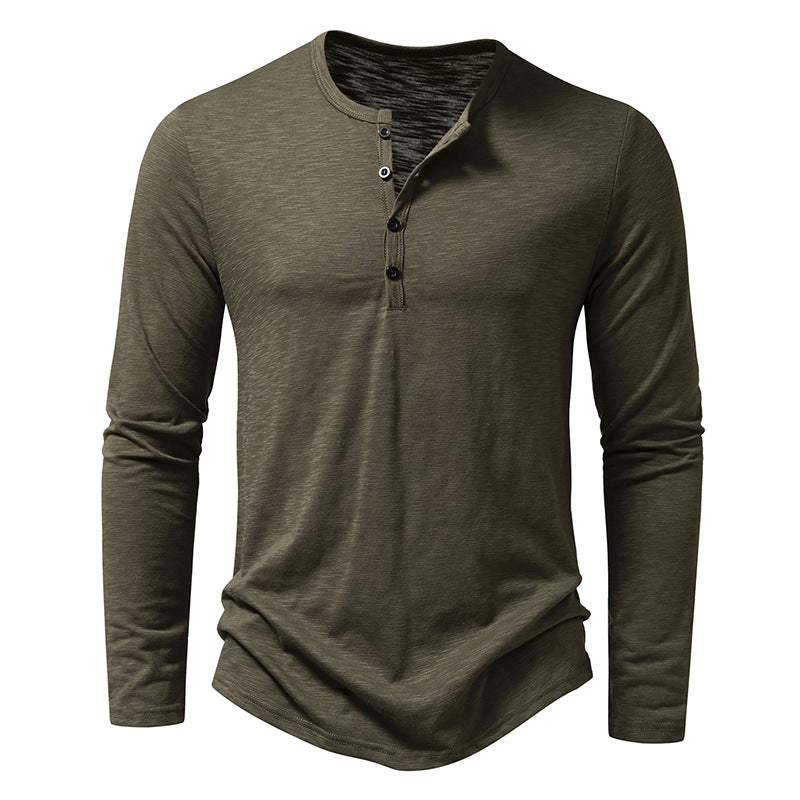Button Henry Collar T-shirt