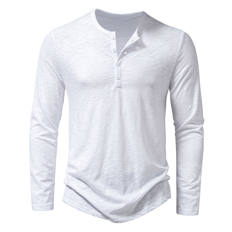 Button Henry Collar T-shirt