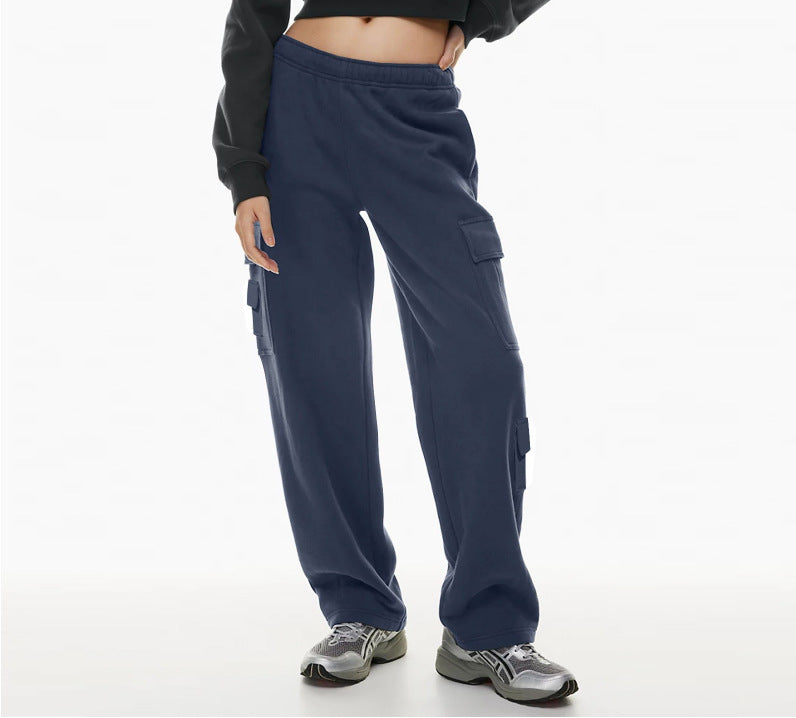 Women's Fashion Work Clothes Pocket Sweatshirt Trousers