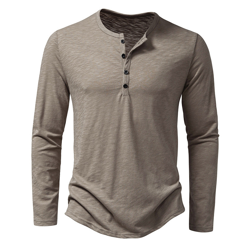 Button Henry Collar T-shirt