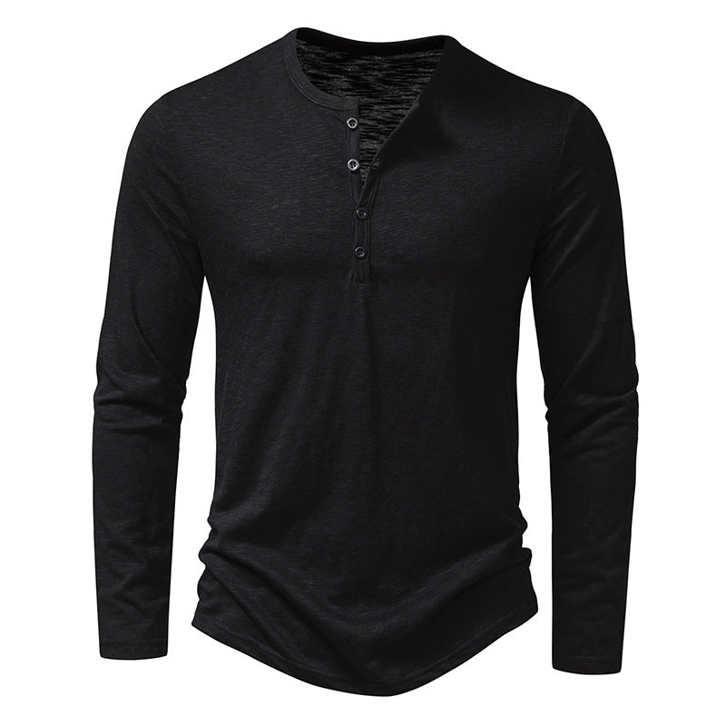 Button Henry Collar T-shirt