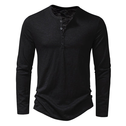 Button Henry Collar T-shirt