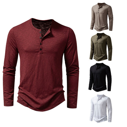 Button Henry Collar T-shirt