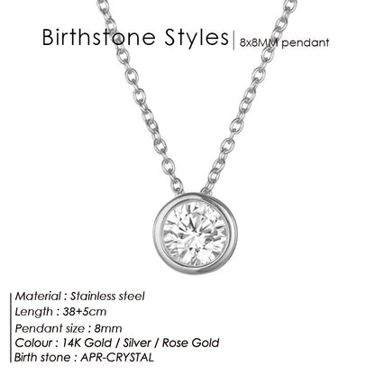 Single December Rhinestone Necklace Women's Short