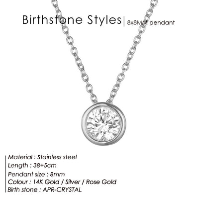 Single December Rhinestone Necklace Women's Short