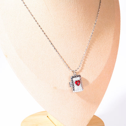 Zircon Album Box Necklace