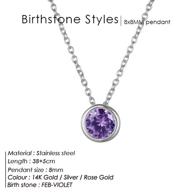 Single December Rhinestone Necklace Women's Short