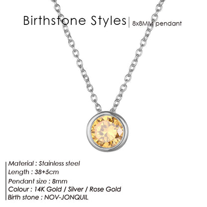 Single December Rhinestone Necklace Women's Short