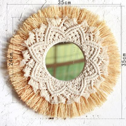 Boho Raffia Wall Mirror