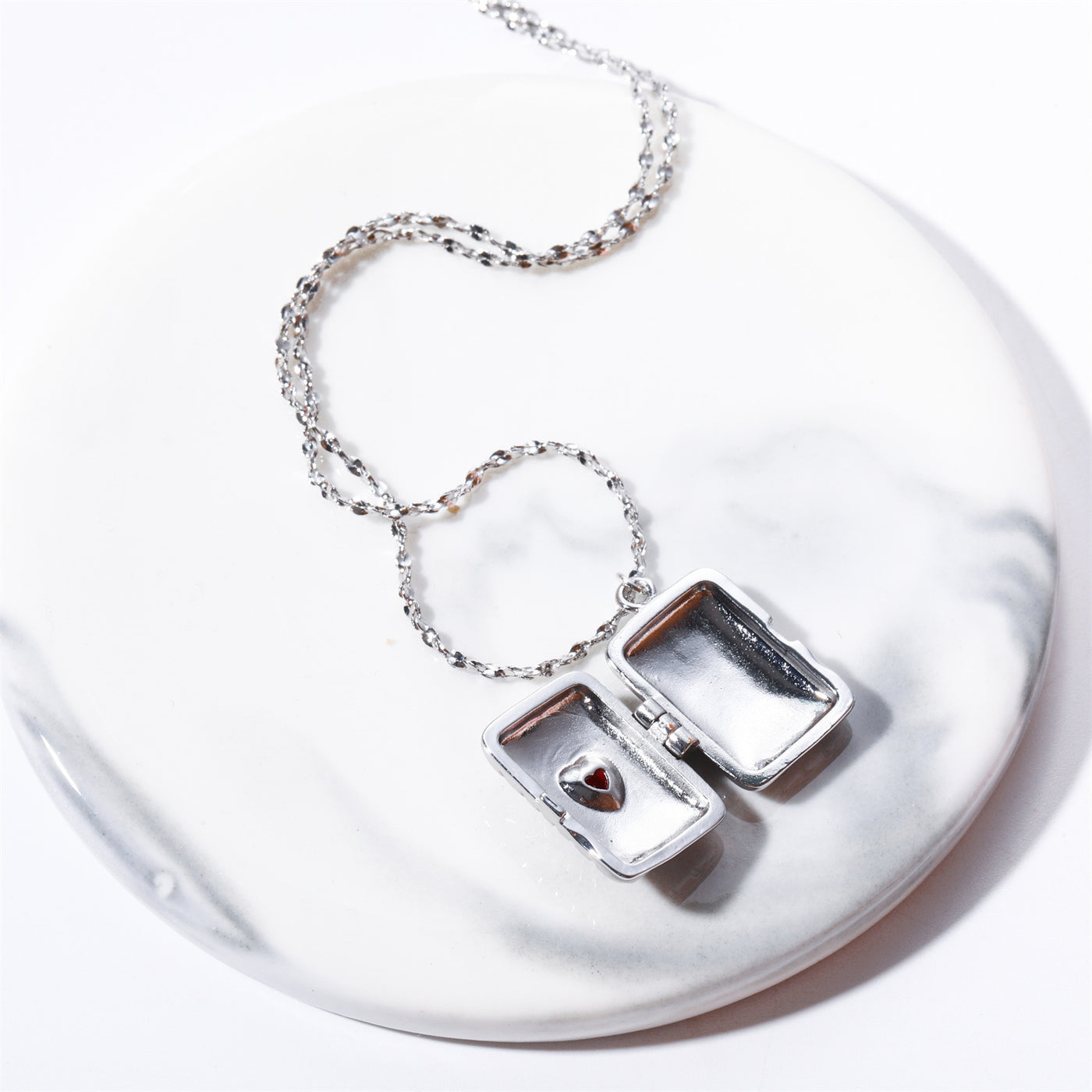 Zircon Album Box Necklace