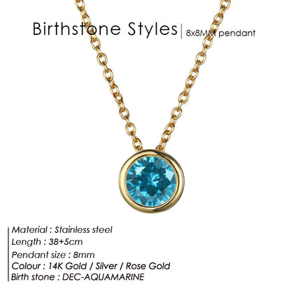 Single December Rhinestone Necklace Women's Short