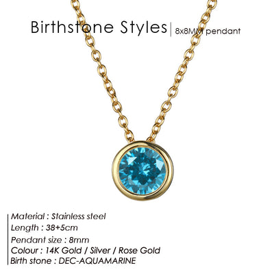 Single December Rhinestone Necklace Women's Short