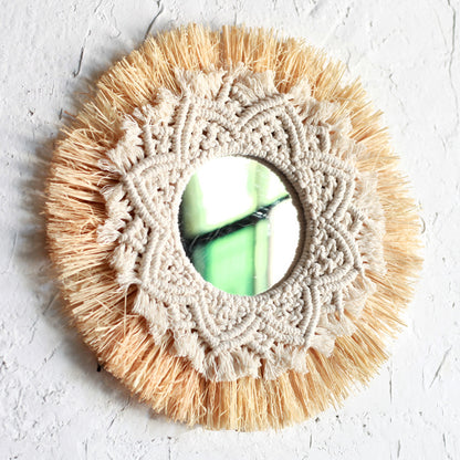 Boho Raffia Wall Mirror