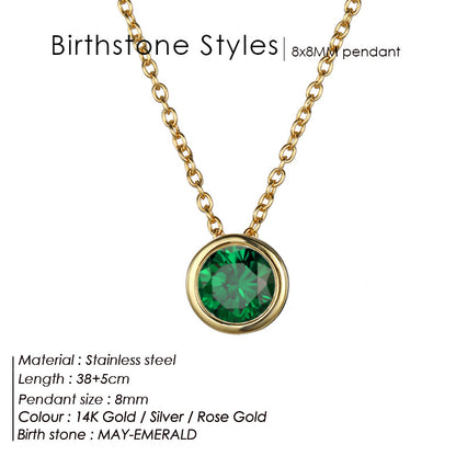 Single December Rhinestone Necklace Women's Short