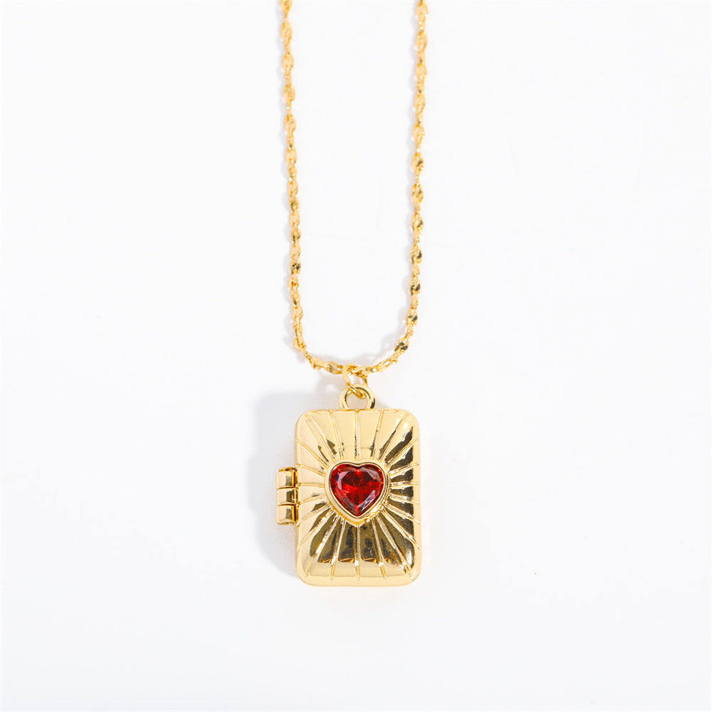 Zircon Album Box Necklace