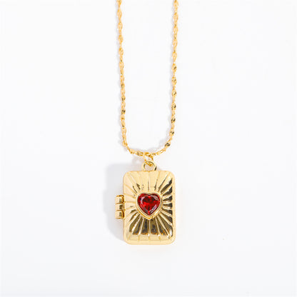 Zircon Album Box Necklace