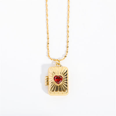 Zircon Album Box Necklace