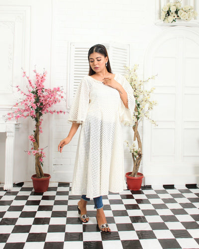Chicken Kari Umbrella Frock with Bell Sleeves