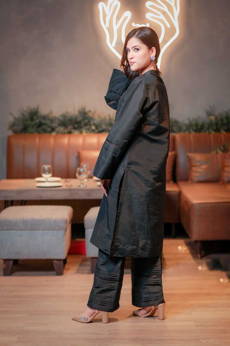Block Print Raw Silk Suit
