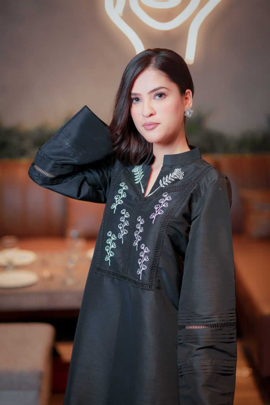 Block Print Raw Silk Suit